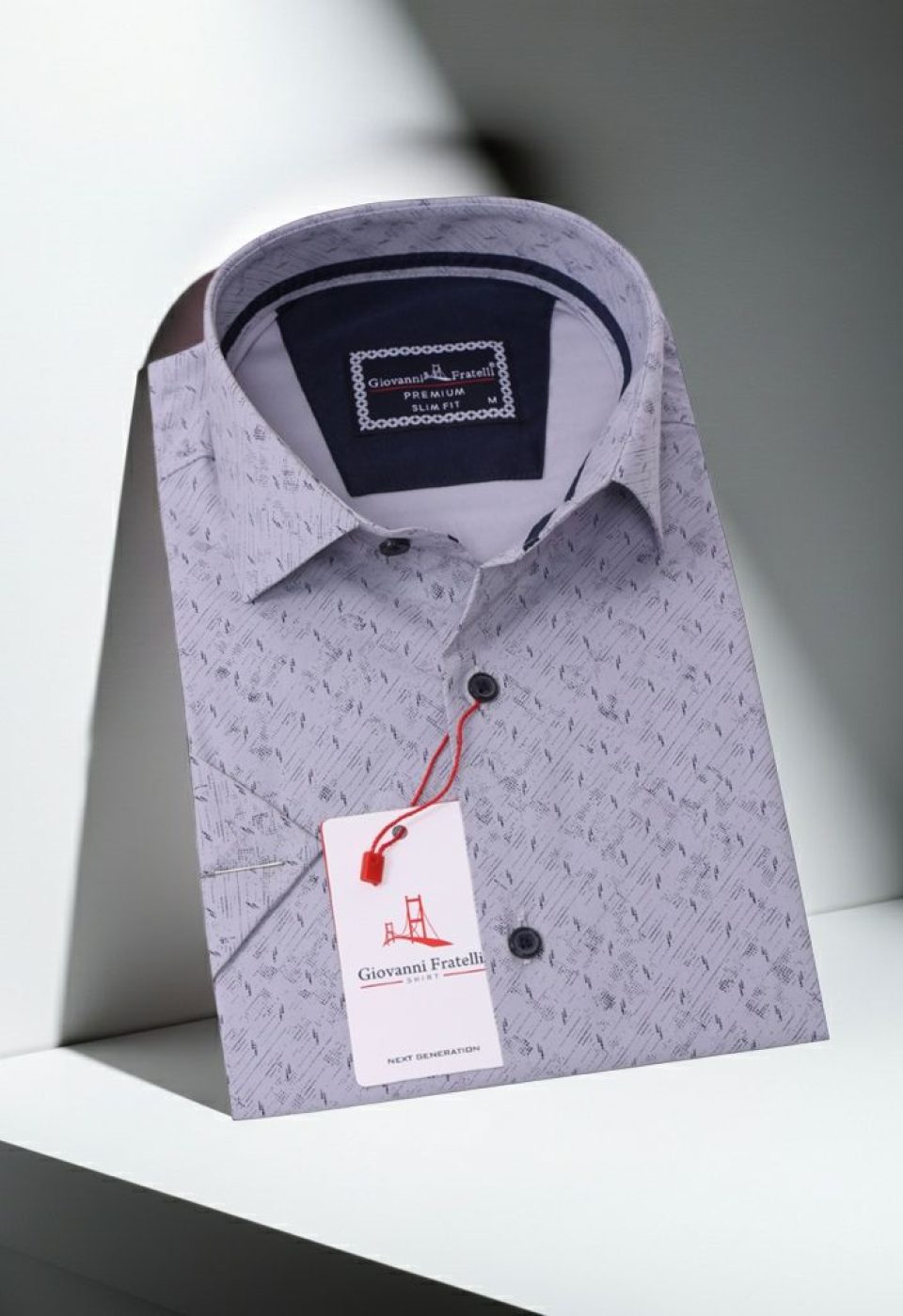 Slim Fit Kısa Kol Desenli Erkek Gömlek 3GMK311076003 - Giovanni Fratelli