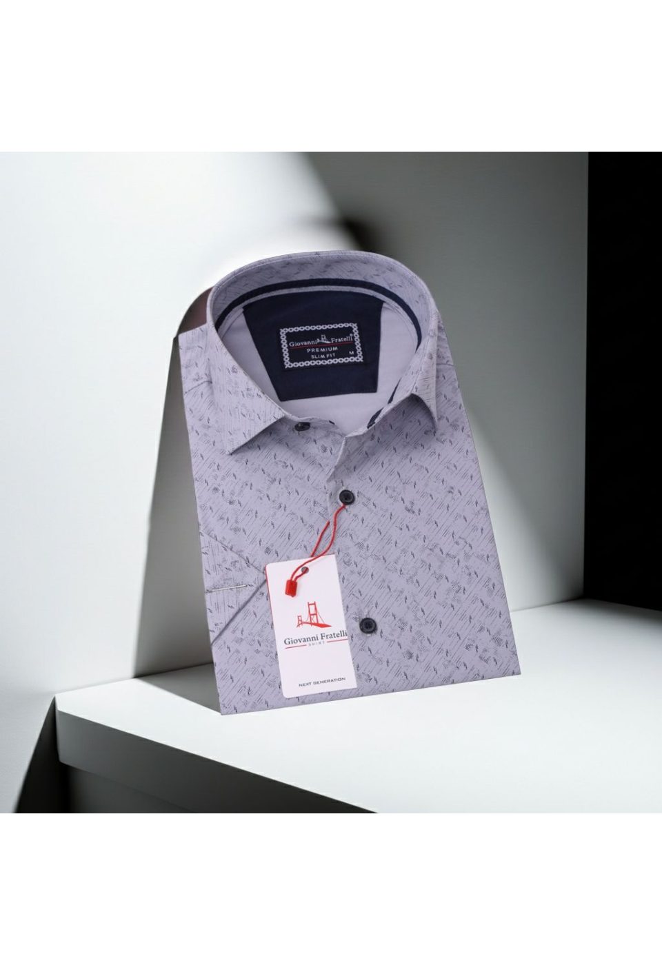 Slim Fit Kısa Kol Desenli Erkek Gömlek 3GMK311076003 - Giovanni Fratelli