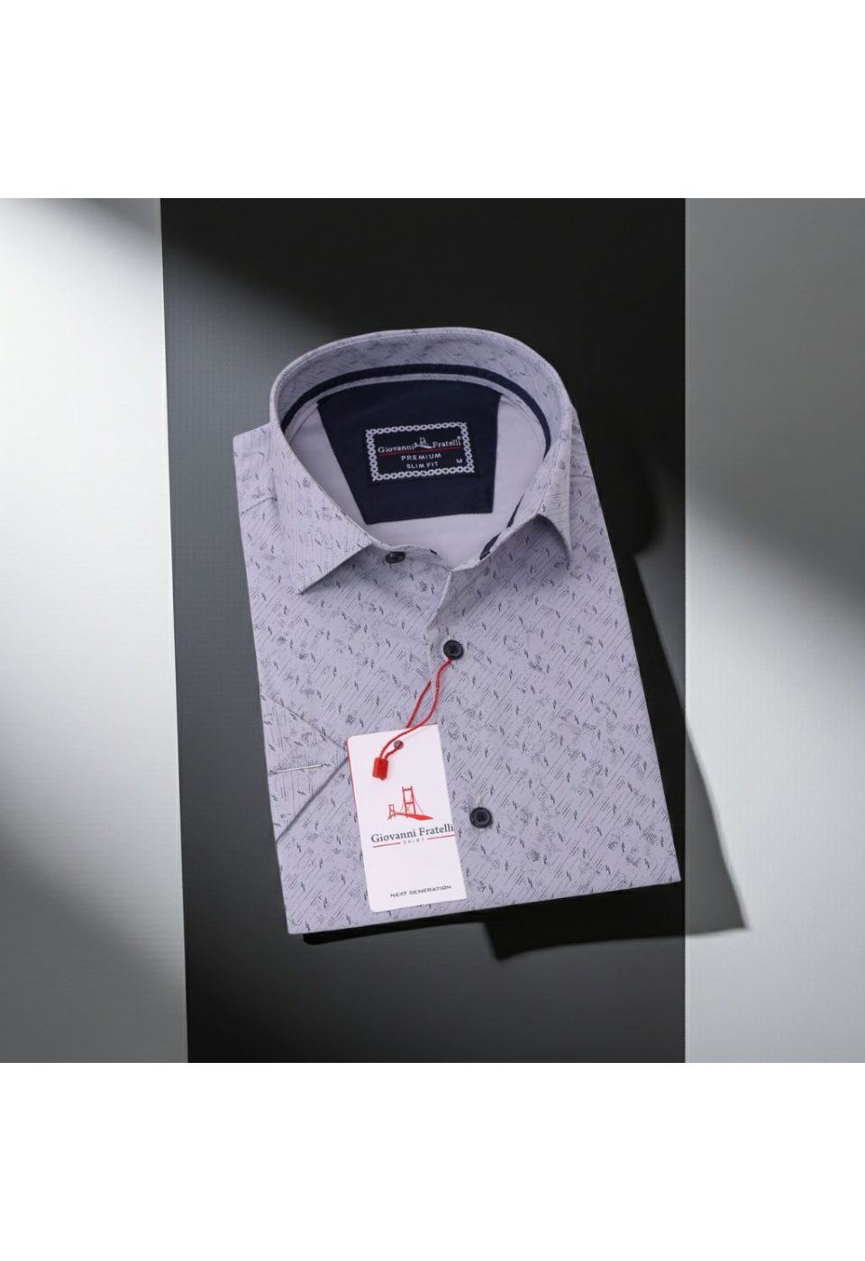 Slim Fit Kısa Kol Desenli Erkek Gömlek 3GMK311076003 - Giovanni Fratelli