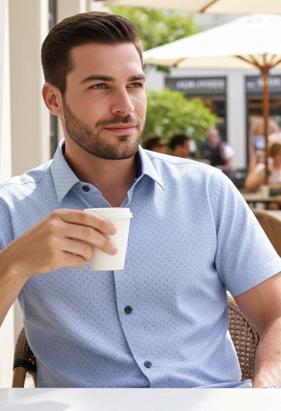 Slim Fit Kısa Kol Desenli Erkek Gömlek 3GMK311077002 Slim Fit Kısa Kol Desenli Erkek Gömlek 3GMK311077002