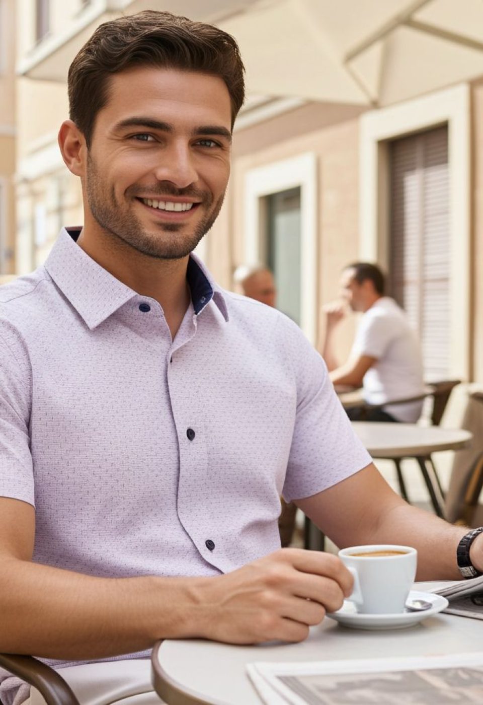 Slim Fit Kısa Kol Desenli Erkek Gömlek 3GMK311077004 Slim Fit Kısa Kol Desenli Erkek Gömlek 3GMK311077004