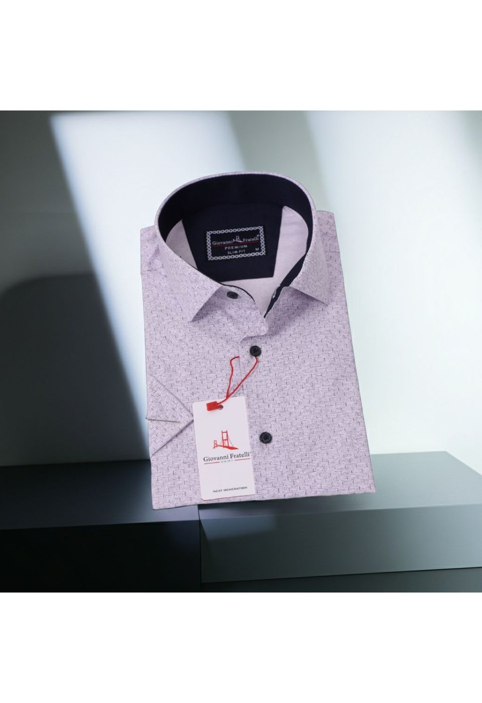 Slim Fit Kısa Kol Desenli Erkek Gömlek 3GMK311077004 - Giovanni Fratelli