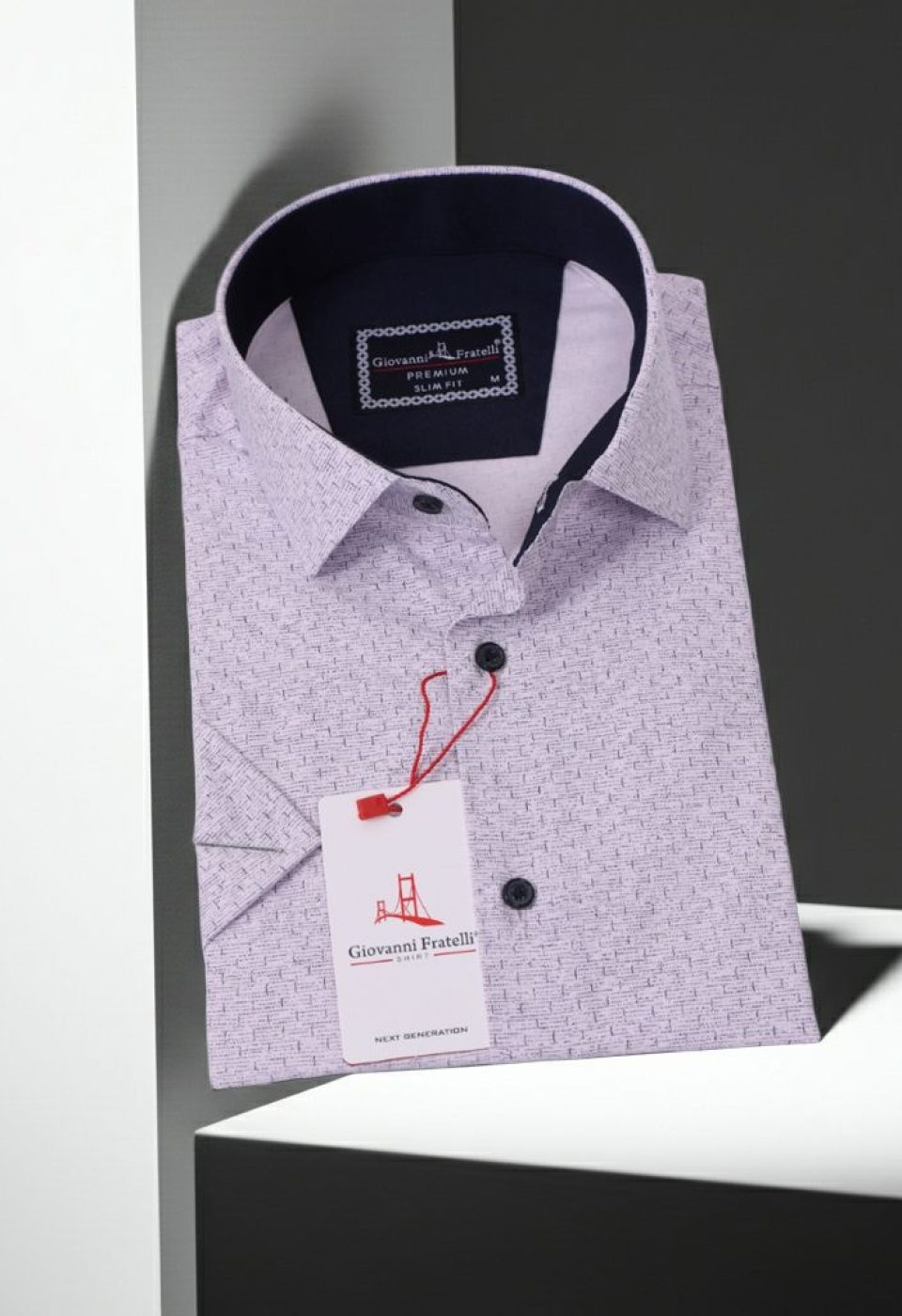 Slim Fit Kısa Kol Desenli Erkek Gömlek 3GMK311077004 - Giovanni Fratelli