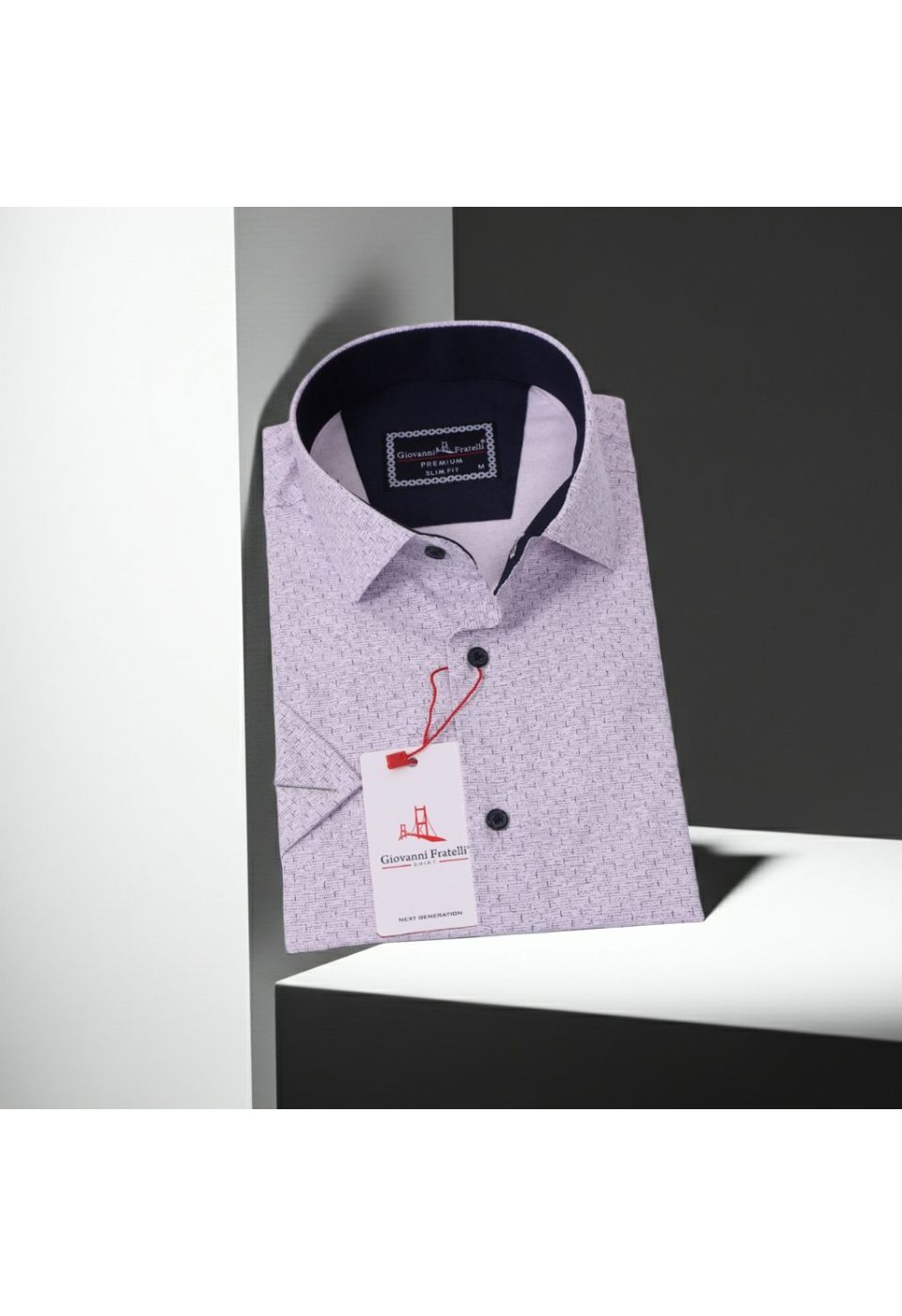 Slim Fit Kısa Kol Desenli Erkek Gömlek 3GMK311077004 - Giovanni Fratelli
