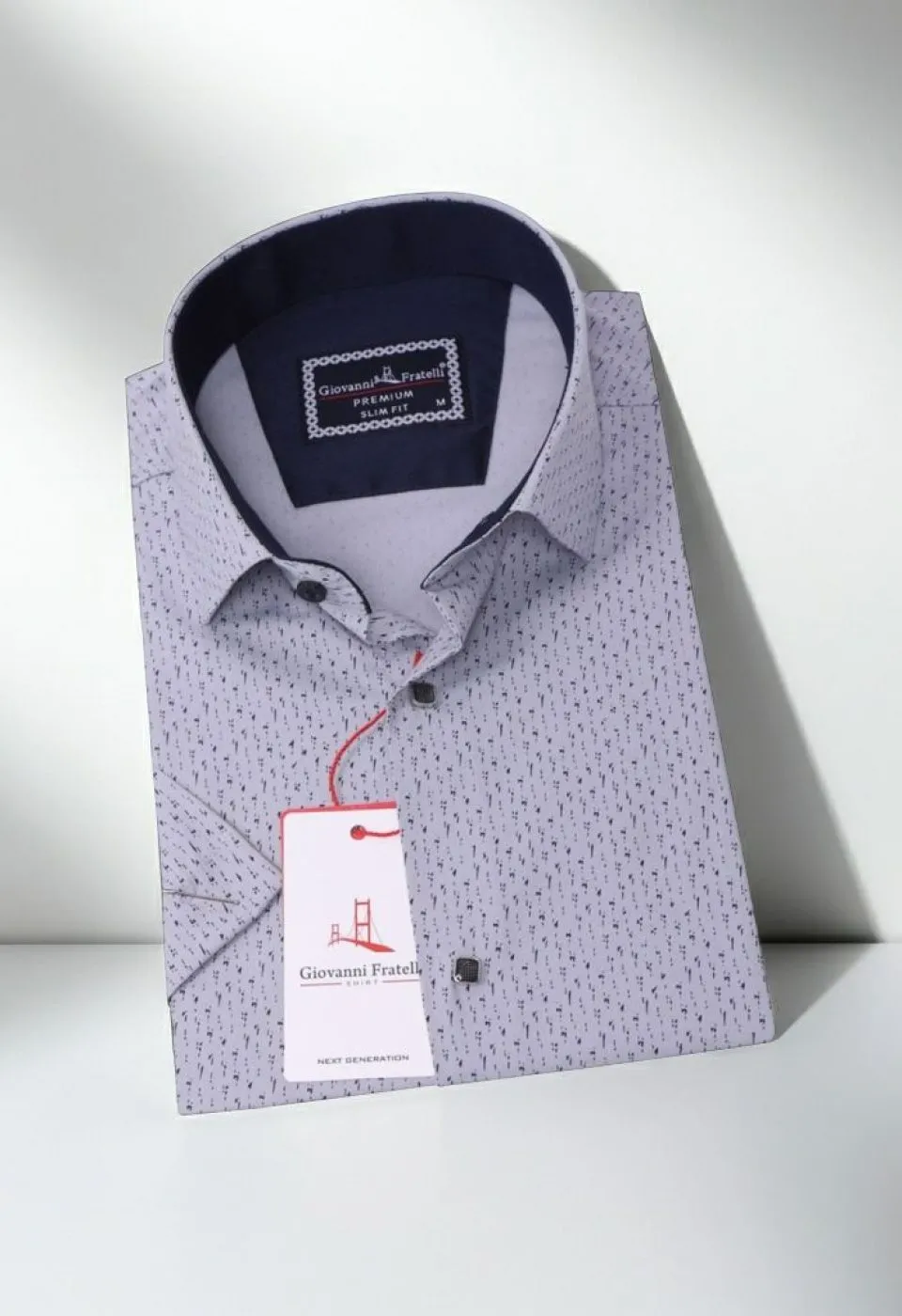 Slim Fit Kısa Kol Desenli Erkek Gömlek 3GMK311079003 - Giovanni Fratelli