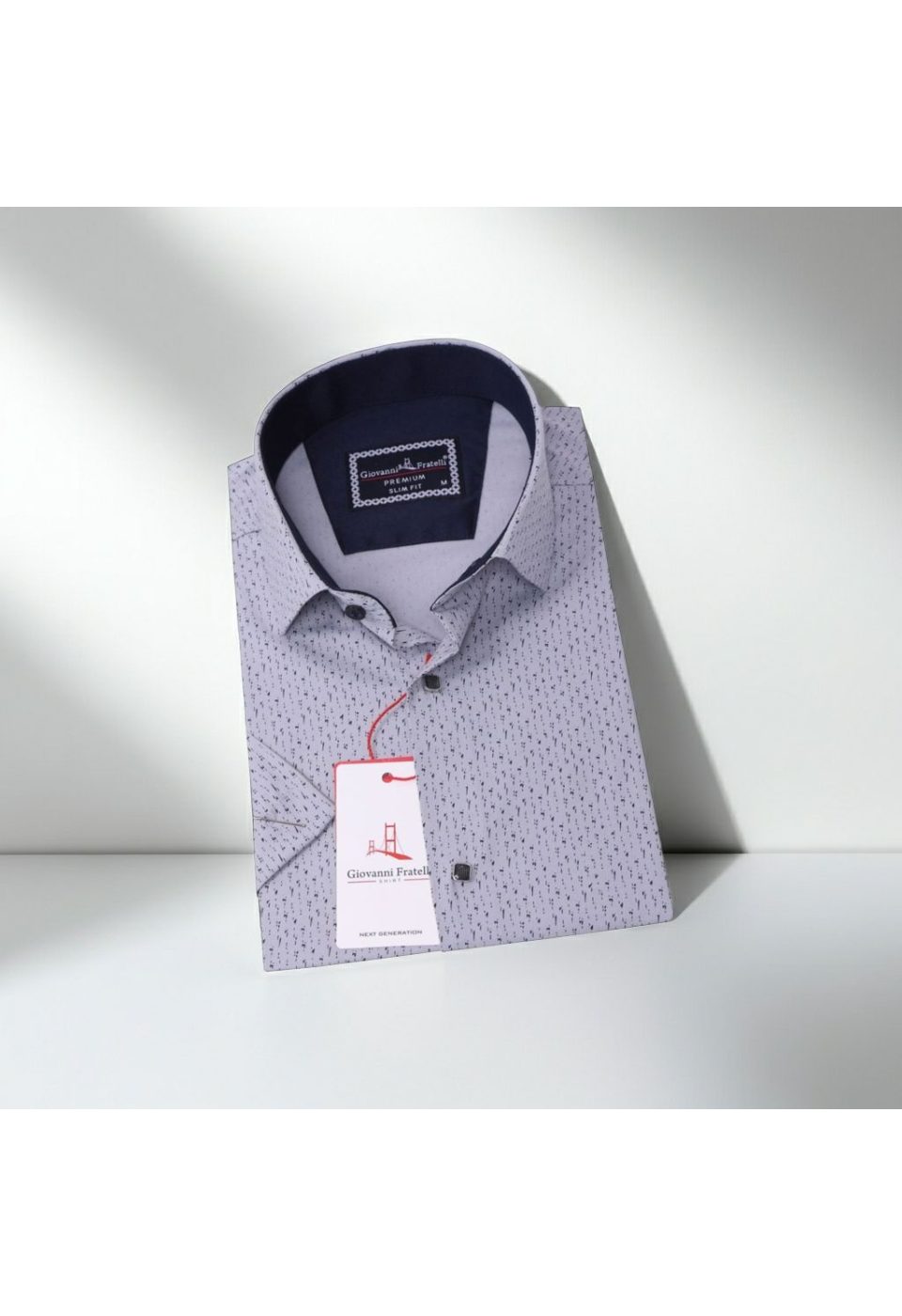 Slim Fit Kısa Kol Desenli Erkek Gömlek 3GMK311079003 - Giovanni Fratelli
