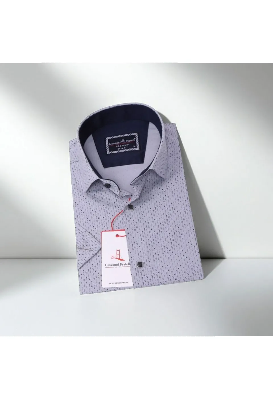 Slim Fit Kısa Kol Desenli Erkek Gömlek 3GMK311079003 - Giovanni Fratelli