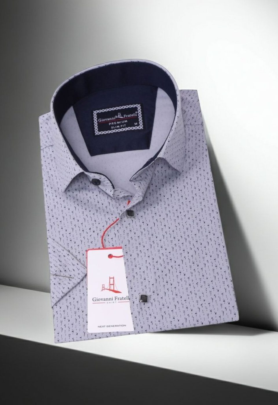 Slim Fit Kısa Kol Desenli Erkek Gömlek 3GMK311079003 - Giovanni Fratelli