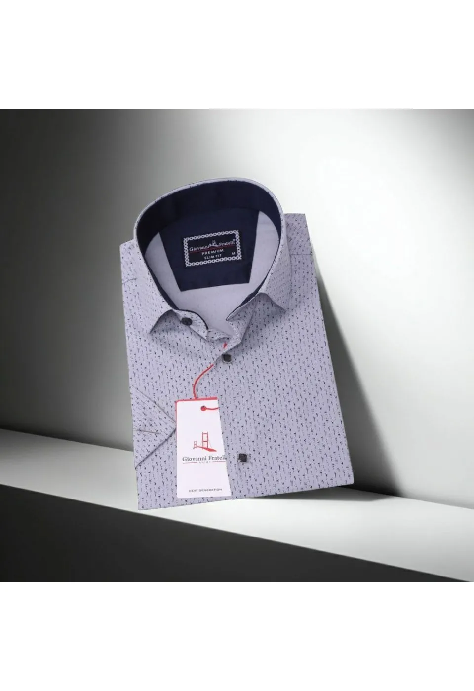 Slim Fit Kısa Kol Desenli Erkek Gömlek 3GMK311079003 - Giovanni Fratelli