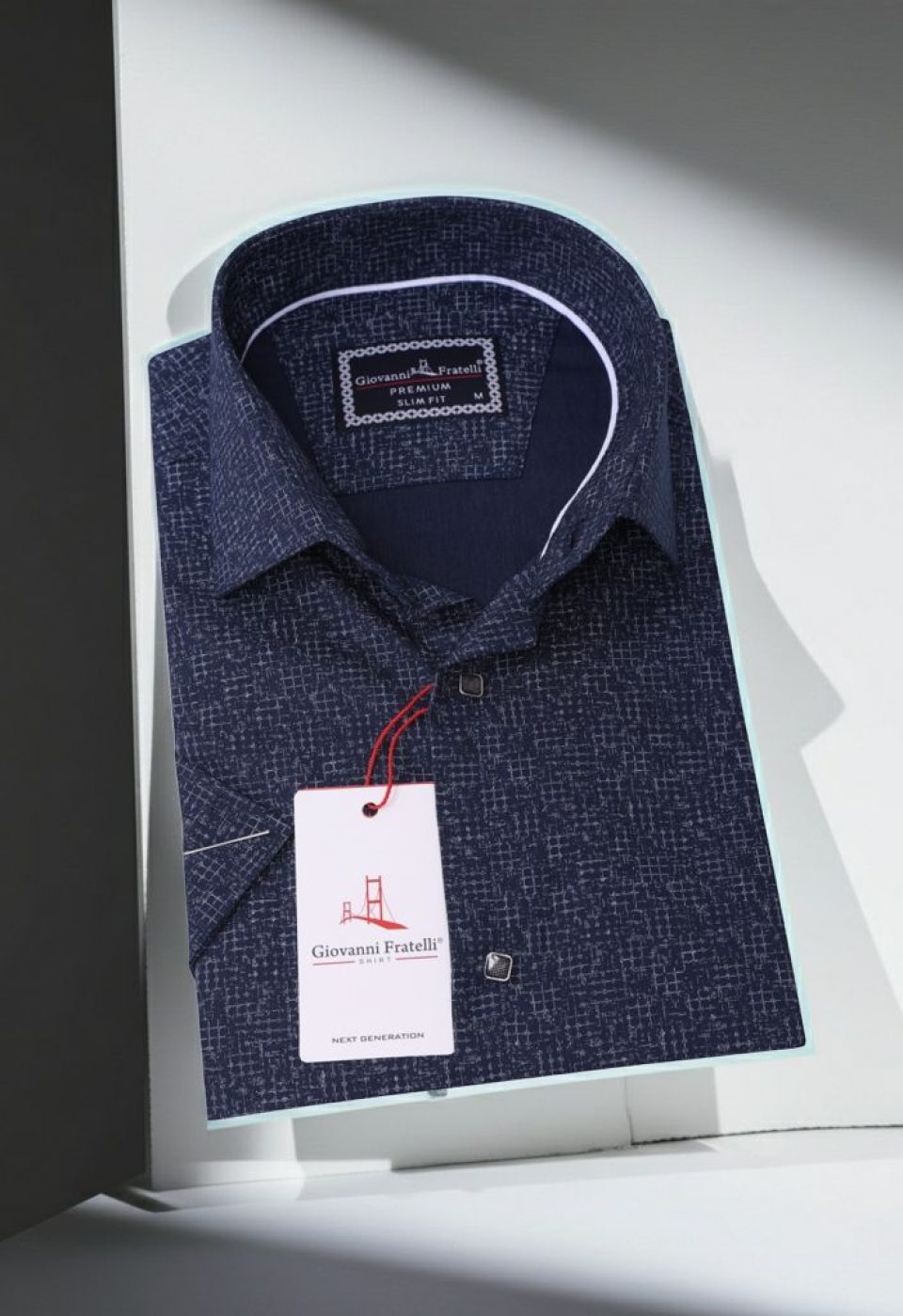 Slim Fit Kısa Kol Desenli Erkek Gömlek 3GMK311084003