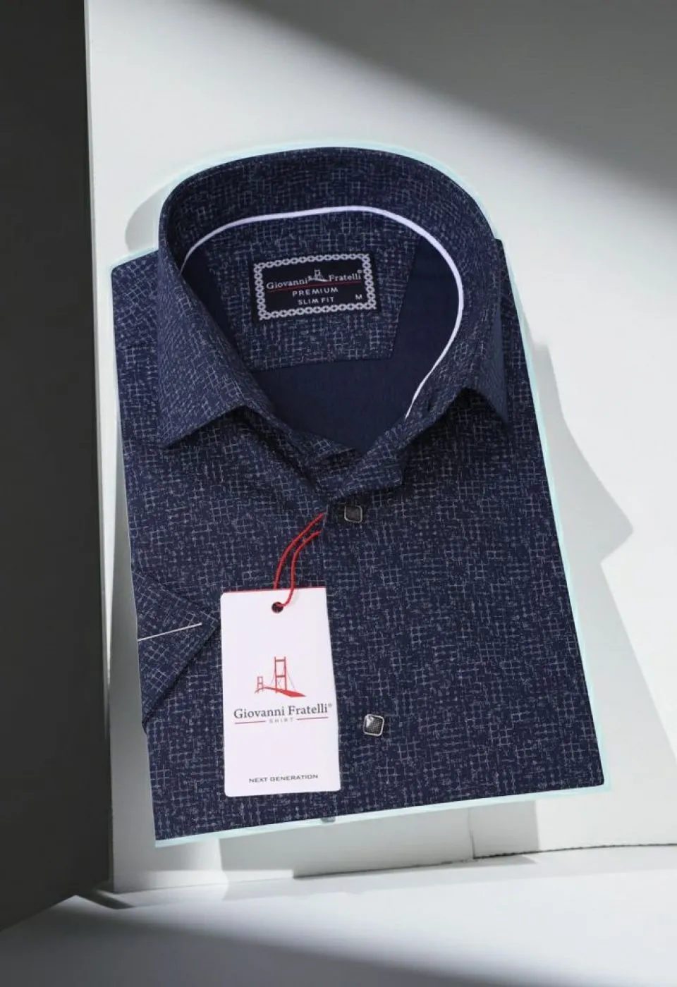 Slim Fit Kısa Kol Desenli Erkek Gömlek 3GMK311084003 - Giovanni Fratelli