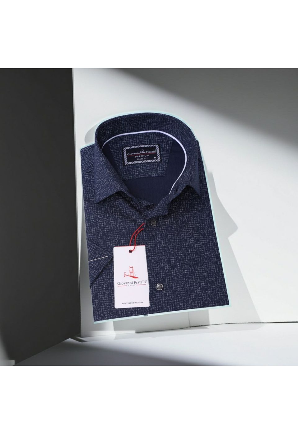 Slim Fit Kısa Kol Desenli Erkek Gömlek 3GMK311084003 - Giovanni Fratelli