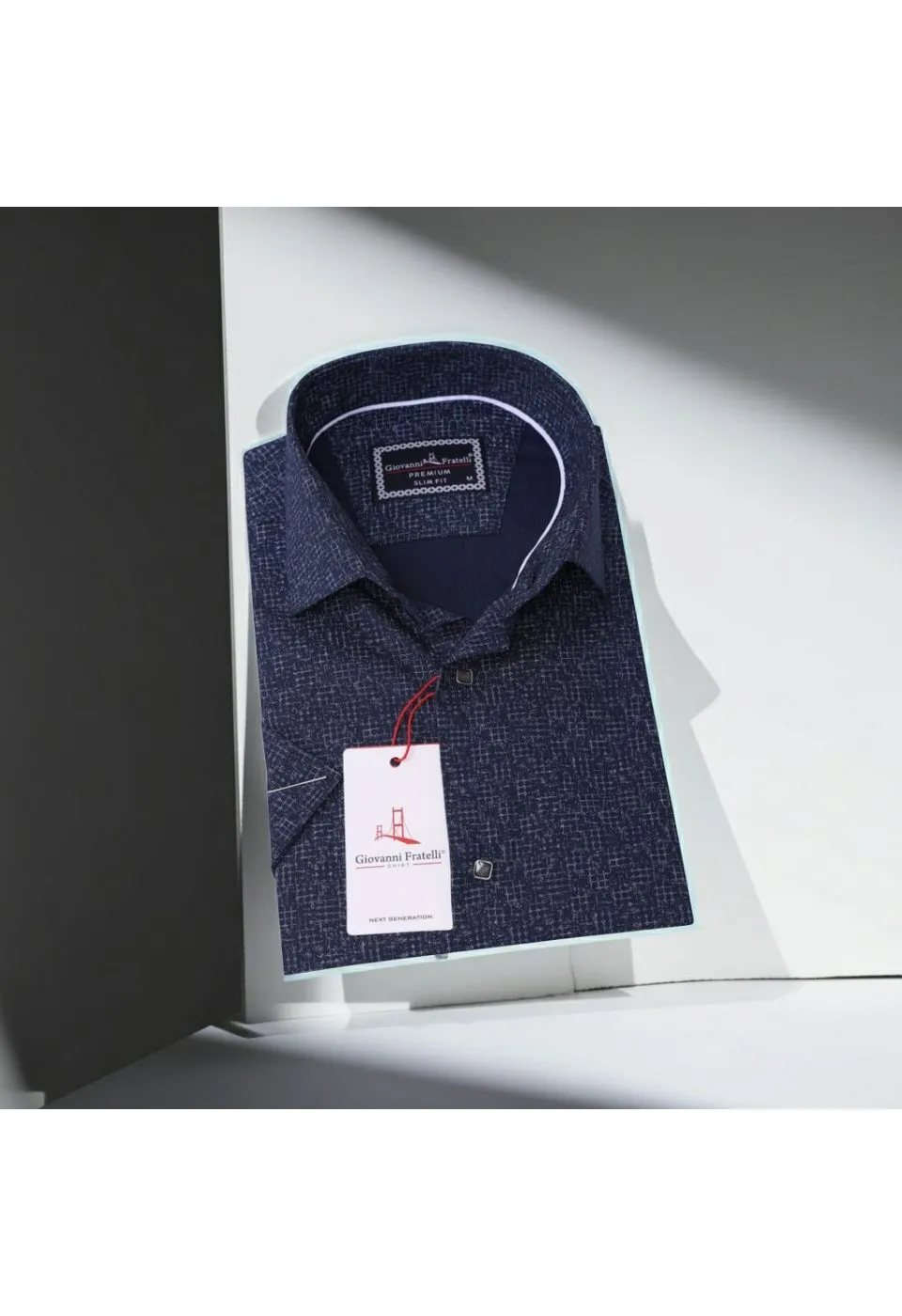 Slim Fit Kısa Kol Desenli Erkek Gömlek 3GMK311084003 - Giovanni Fratelli