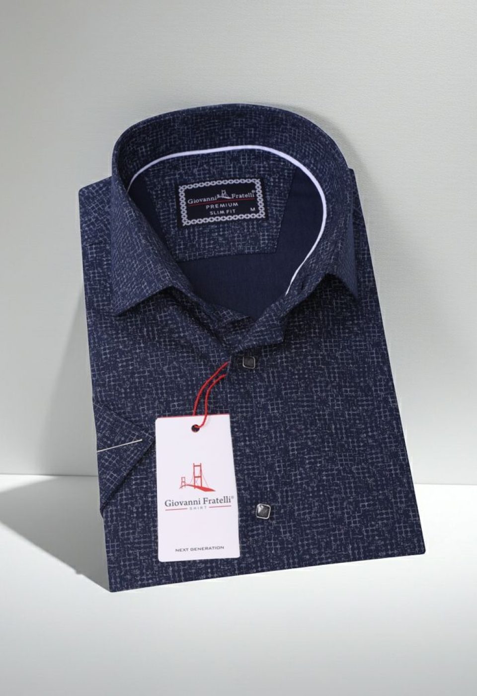 Slim Fit Kısa Kol Desenli Erkek Gömlek 3GMK311084003 - Giovanni Fratelli