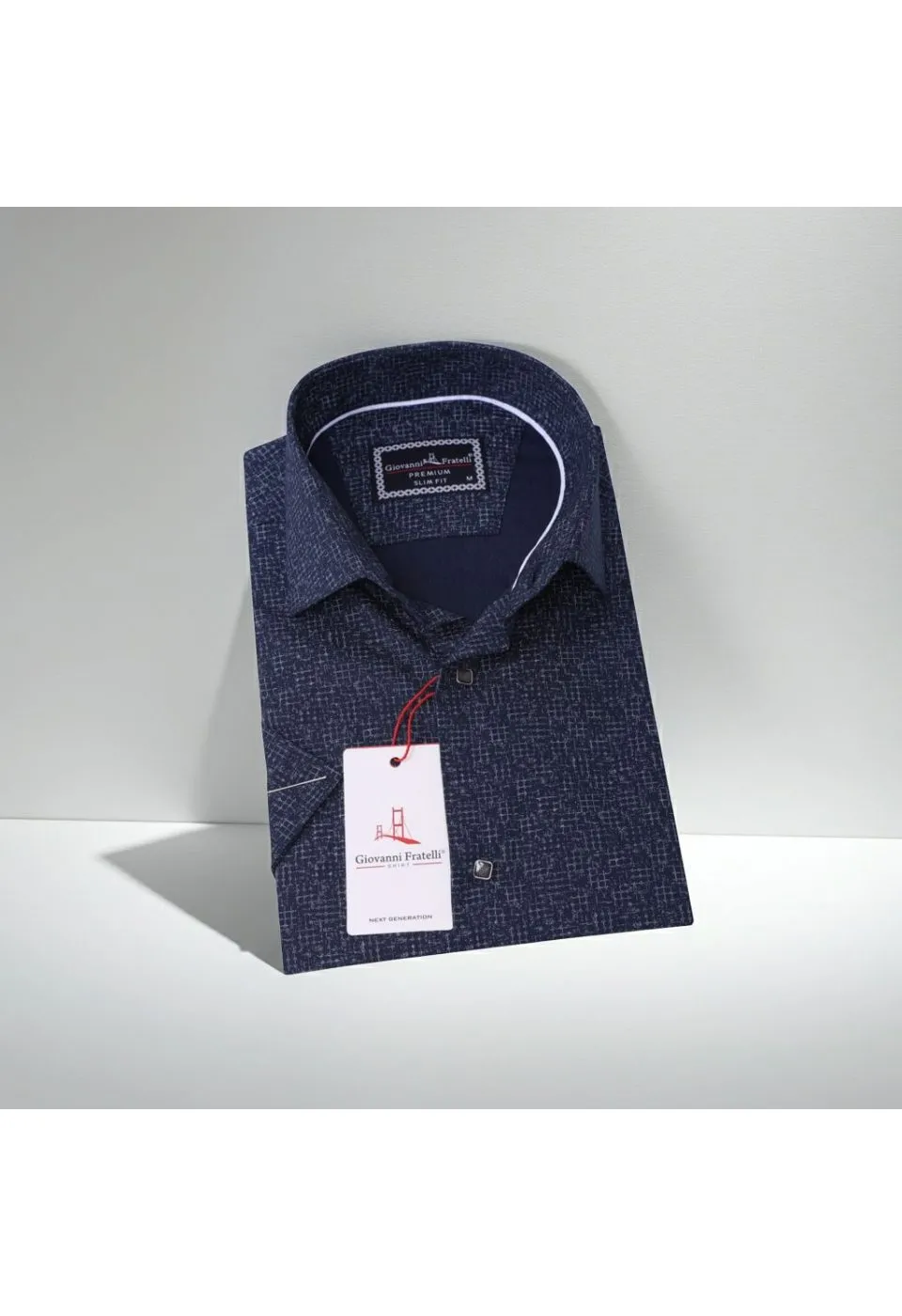 Slim Fit Kısa Kol Desenli Erkek Gömlek 3GMK311084003 - Giovanni Fratelli