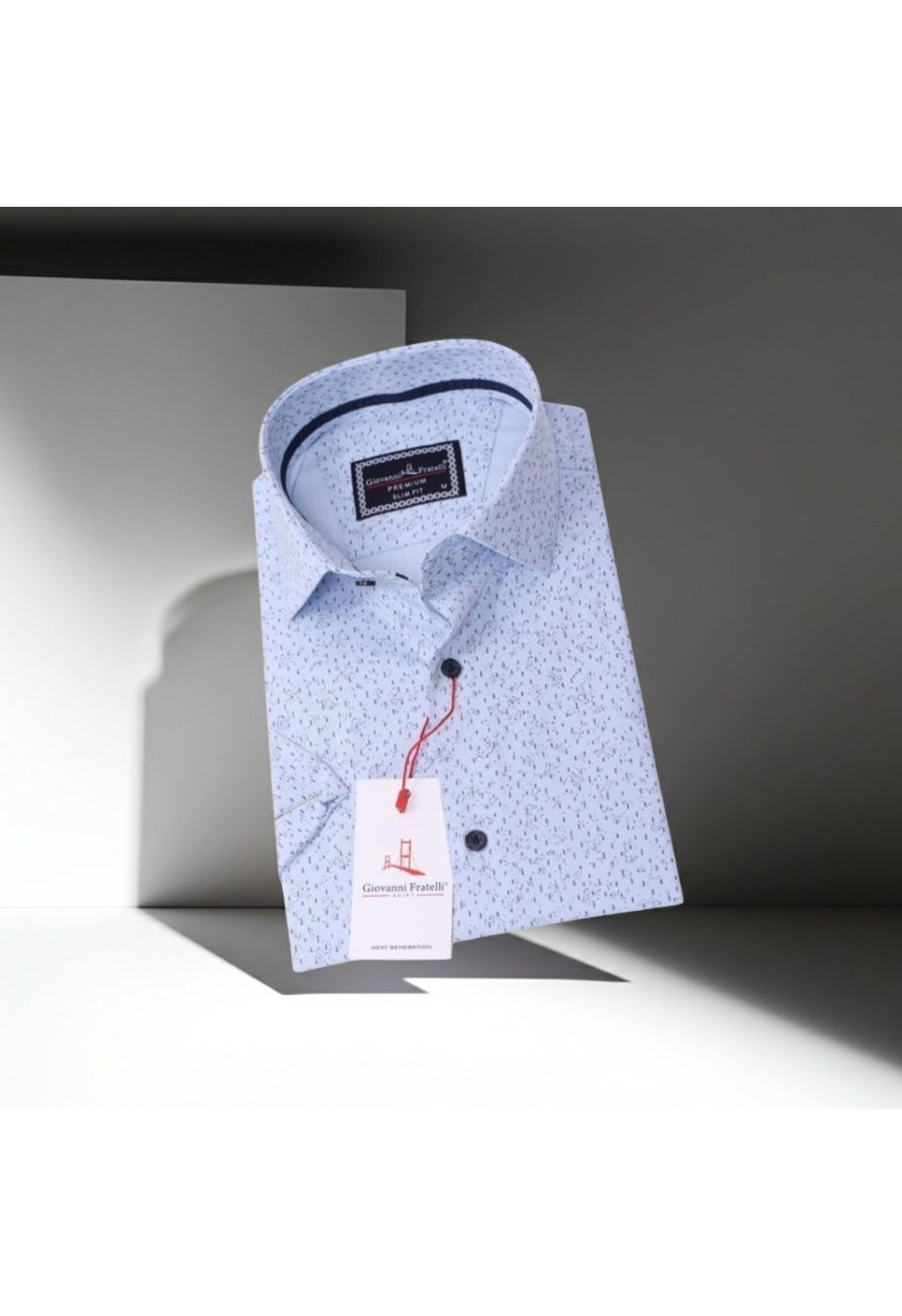 Slim Fit Kısa Kol Desenli Erkek Gömlek 3GMK311085002 - Giovanni Fratelli