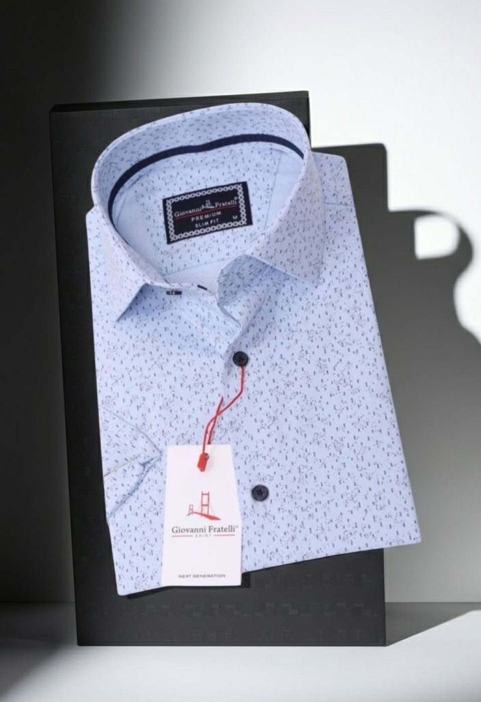 Slim Fit Kısa Kol Desenli Erkek Gömlek 3GMK311085002