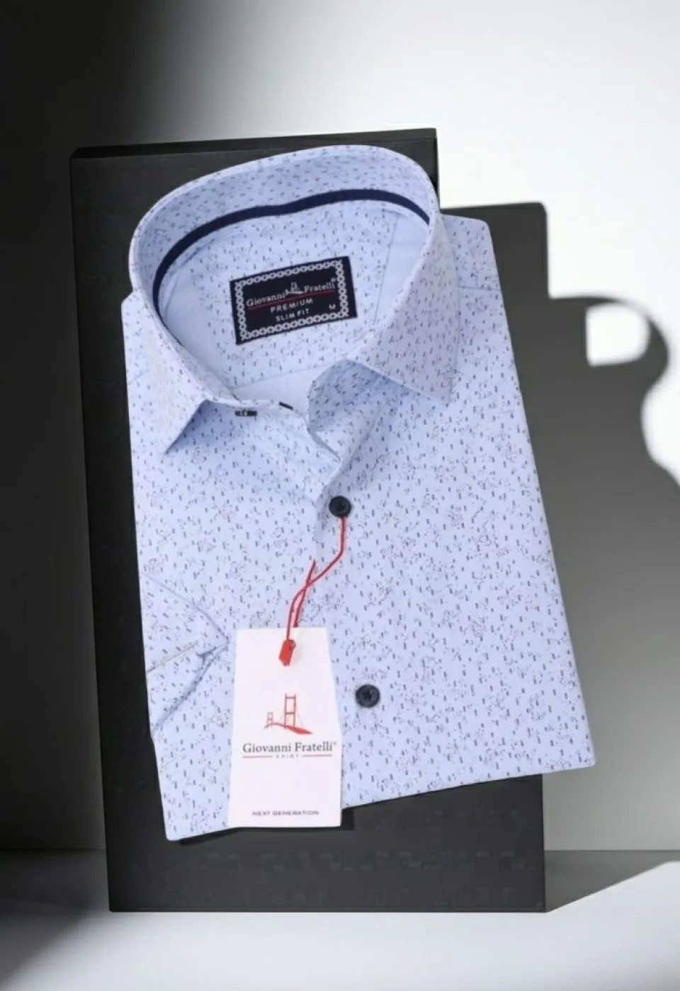 Slim Fit Kısa Kol Desenli Erkek Gömlek 3GMK311085002