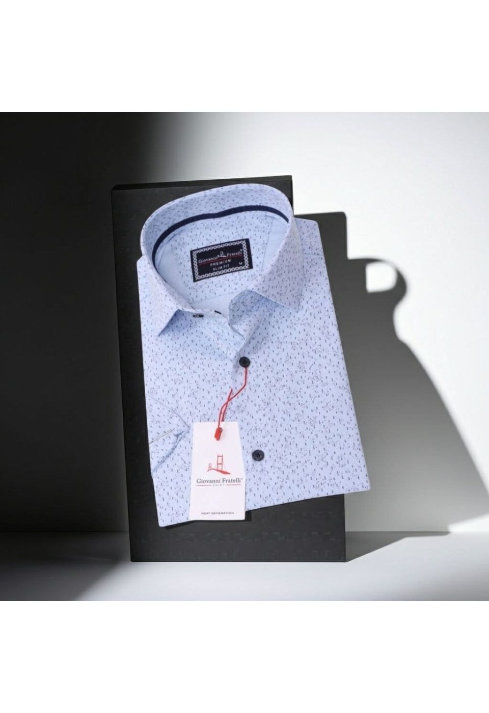 Slim Fit Kısa Kol Desenli Erkek Gömlek 3GMK311085002 - Giovanni Fratelli