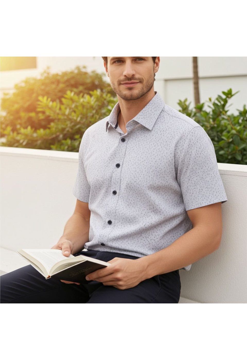 Slim Fit Kısa Kol Desenli Erkek Gömlek 3GMK311085003 - Giovanni Fratelli