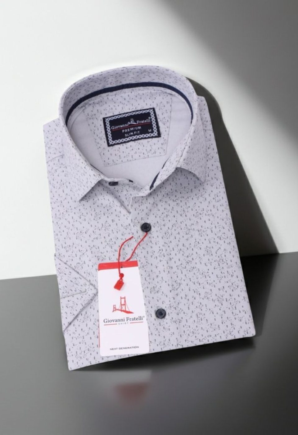 Slim Fit Kısa Kol Desenli Erkek Gömlek 3GMK311085003