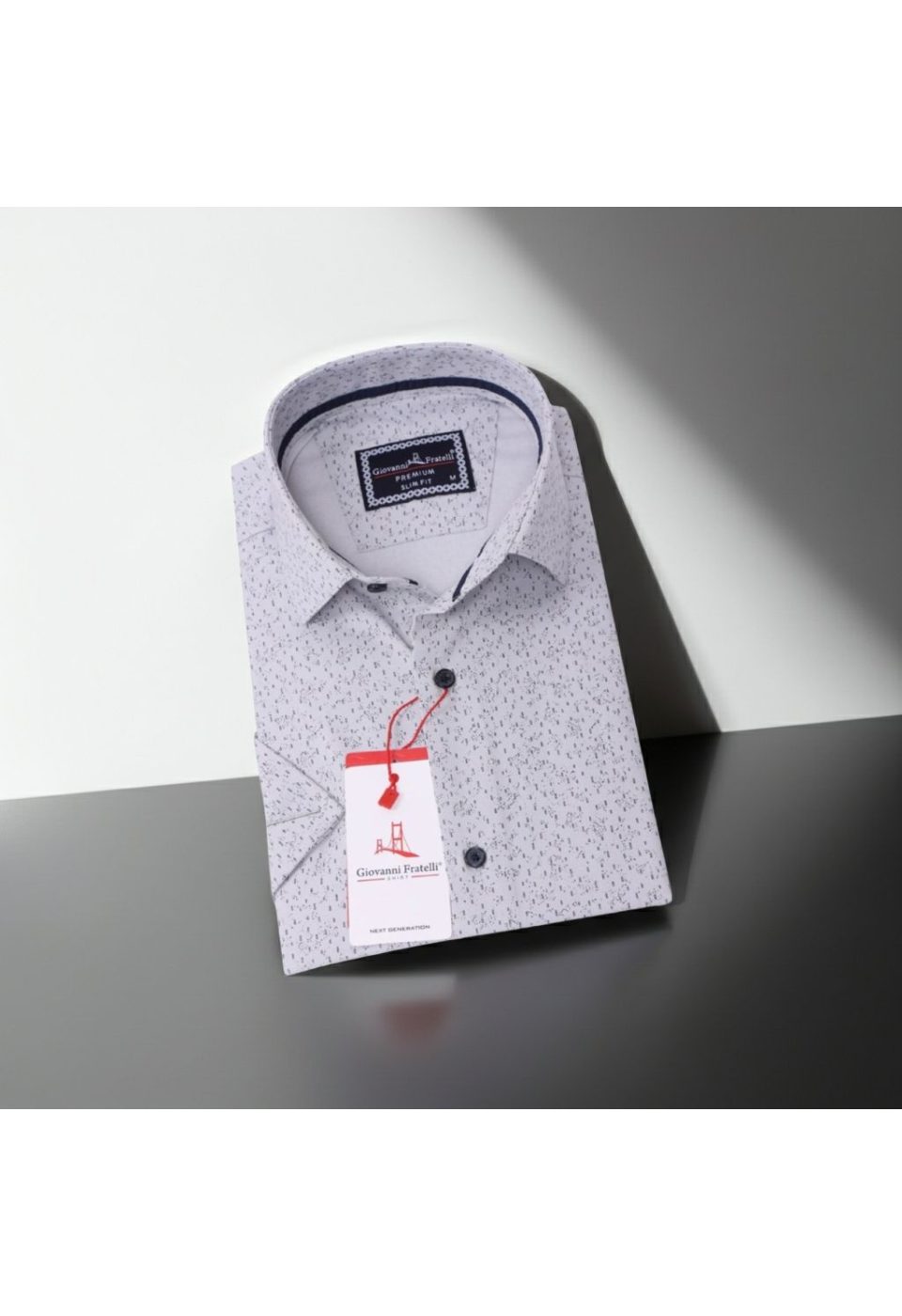 Slim Fit Kısa Kol Desenli Erkek Gömlek 3GMK311085003 - Giovanni Fratelli