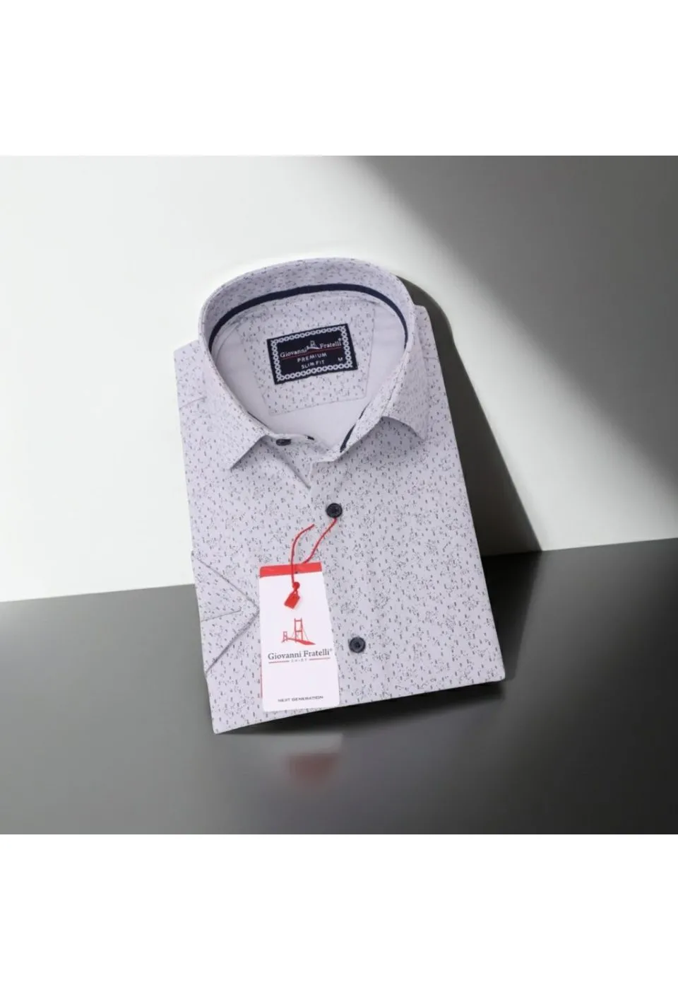 Slim Fit Kısa Kol Desenli Erkek Gömlek 3GMK311085003 - Giovanni Fratelli