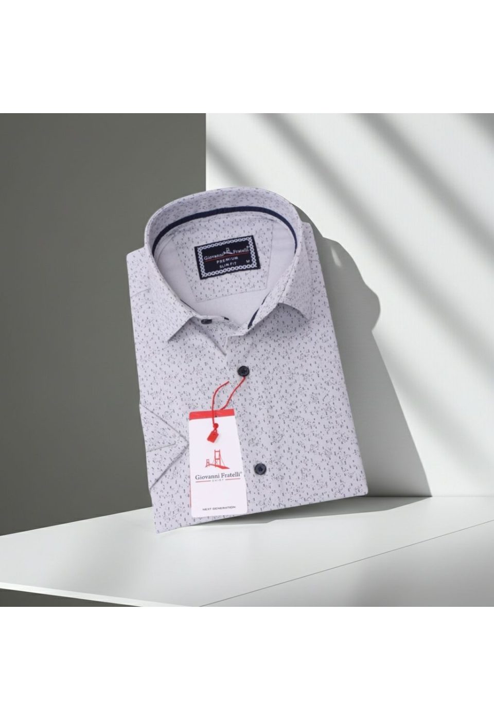 Slim Fit Kısa Kol Desenli Erkek Gömlek 3GMK311085003 - Giovanni Fratelli
