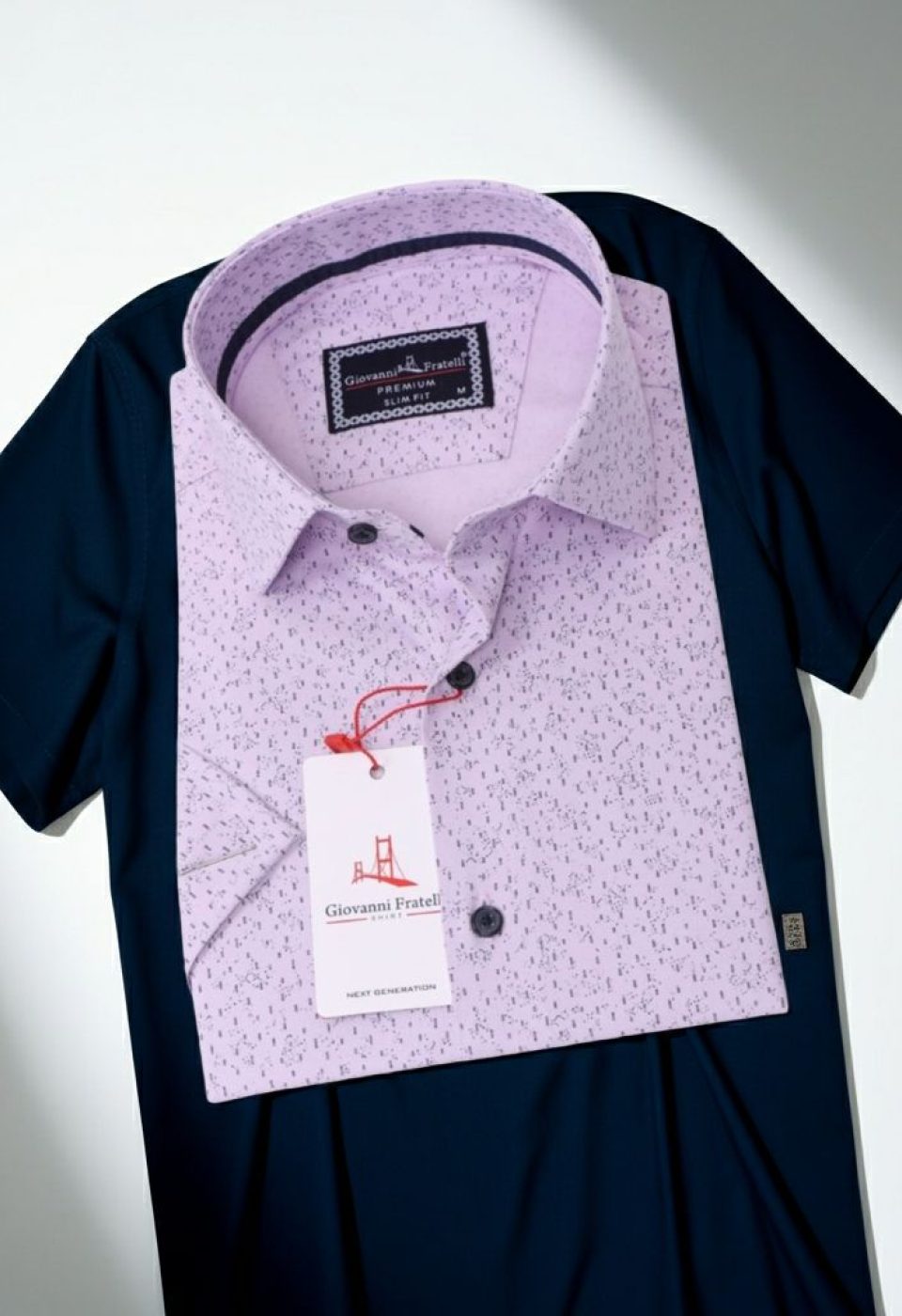1085 CR K 004 Slim Fit Kısa Kol Desenli Erkek Gömlek 3GMK311085004 - Giovanni Fratelli