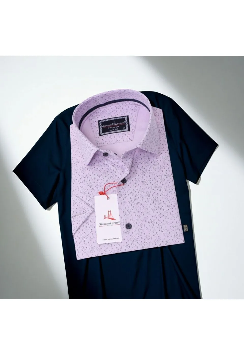 Slim Fit Kısa Kol Desenli Erkek Gömlek 3GMK311085004 - Giovanni Fratelli