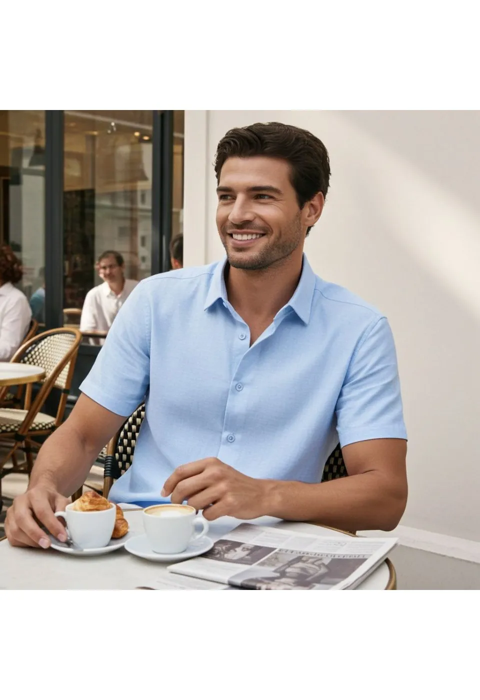 Slim Fit Kısa Kol Desenli Erkek Gömlek 3GMK311086005 - Giovanni Fratelli