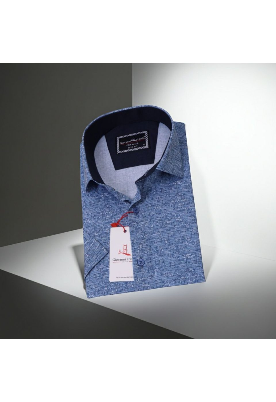 Slim Fit Kısa Kol Desenli Erkek Gömlek 3GMK311087004 - Giovanni Fratelli