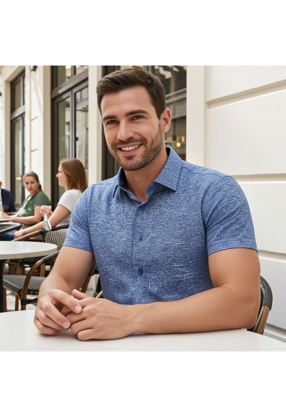 Slim Fit Kısa Kol Desenli Erkek Gömlek 3GMK311087004 - Giovanni Fratelli
