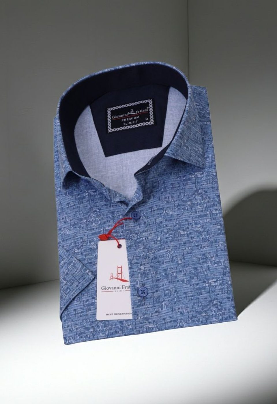Slim Fit Kısa Kol Desenli Erkek Gömlek 3GMK311087004 - Giovanni Fratelli