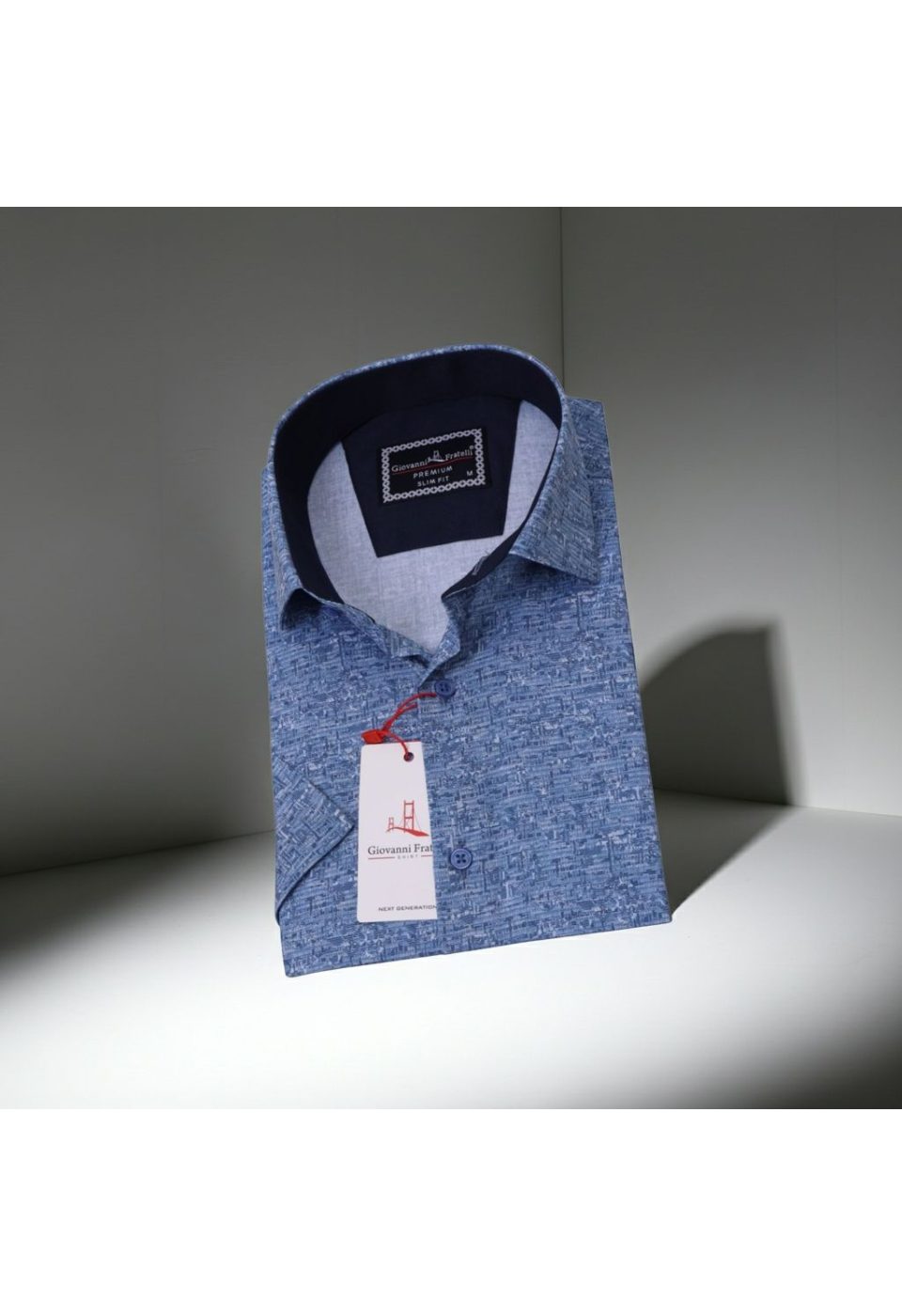 Slim Fit Kısa Kol Desenli Erkek Gömlek 3GMK311087004 - Giovanni Fratelli