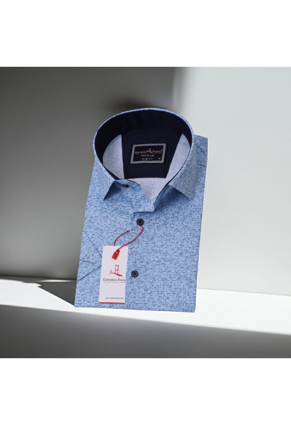 1088 CR K KOT 002 Slim Fit Kısa Kol Desenli Erkek Gömlek 3GMK311088002 - Giovanni Fratelli