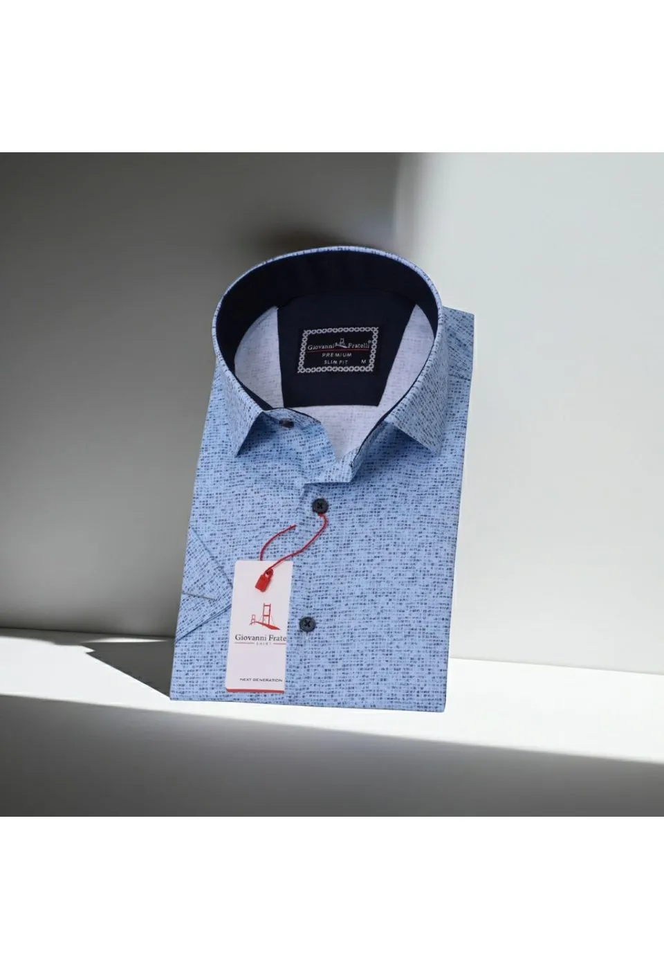 Slim Fit Kısa Kol Desenli Erkek Gömlek 3GMK311088002 - Giovanni Fratelli