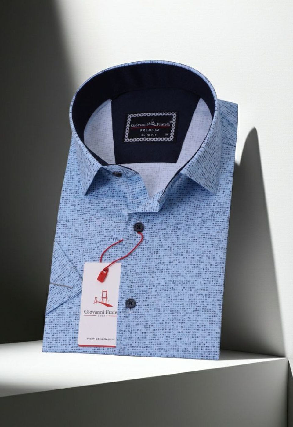 1088 CR K KOT 002 Slim Fit Kısa Kol Desenli Erkek Gömlek 3GMK311088002 - Giovanni Fratelli