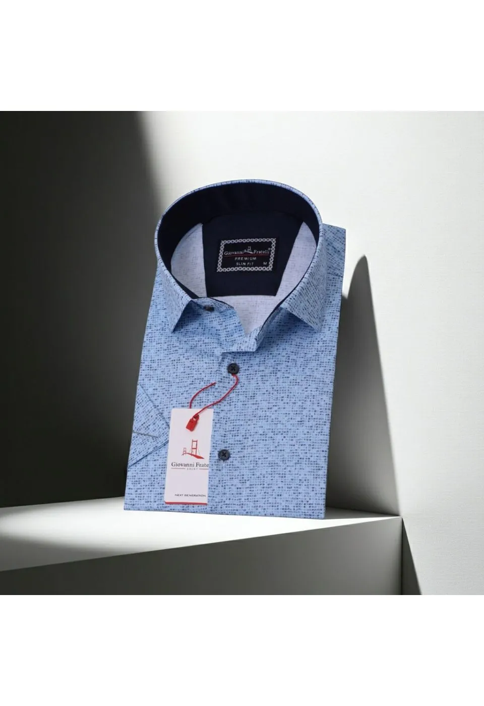 Slim Fit Kısa Kol Desenli Erkek Gömlek 3GMK311088002 - Giovanni Fratelli