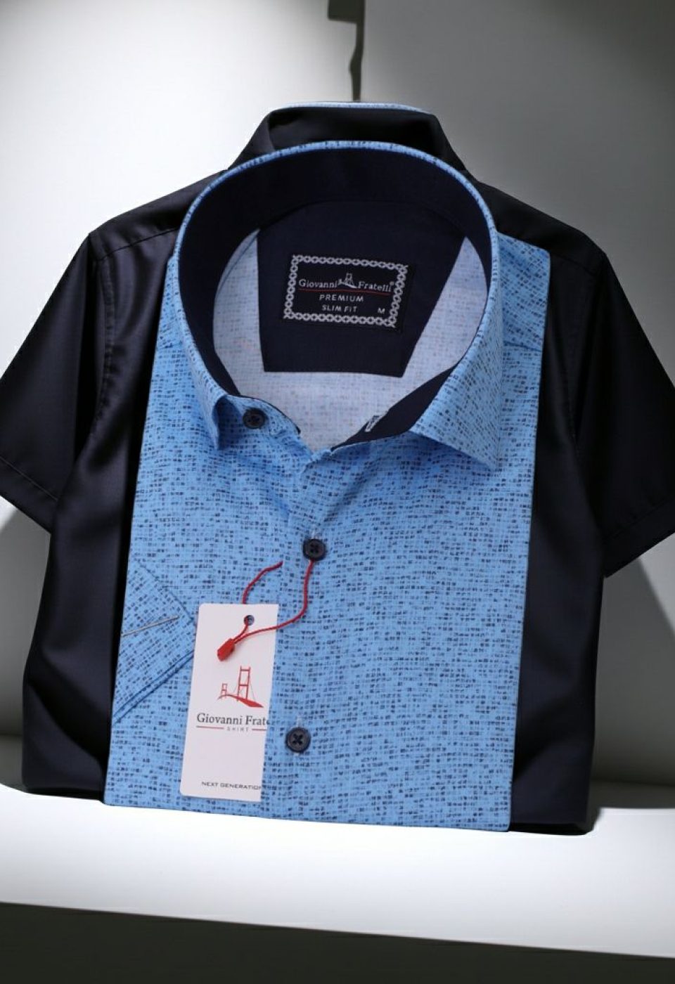 Slim Fit Kısa Kol Desenli Erkek Gömlek 3GMK311088006