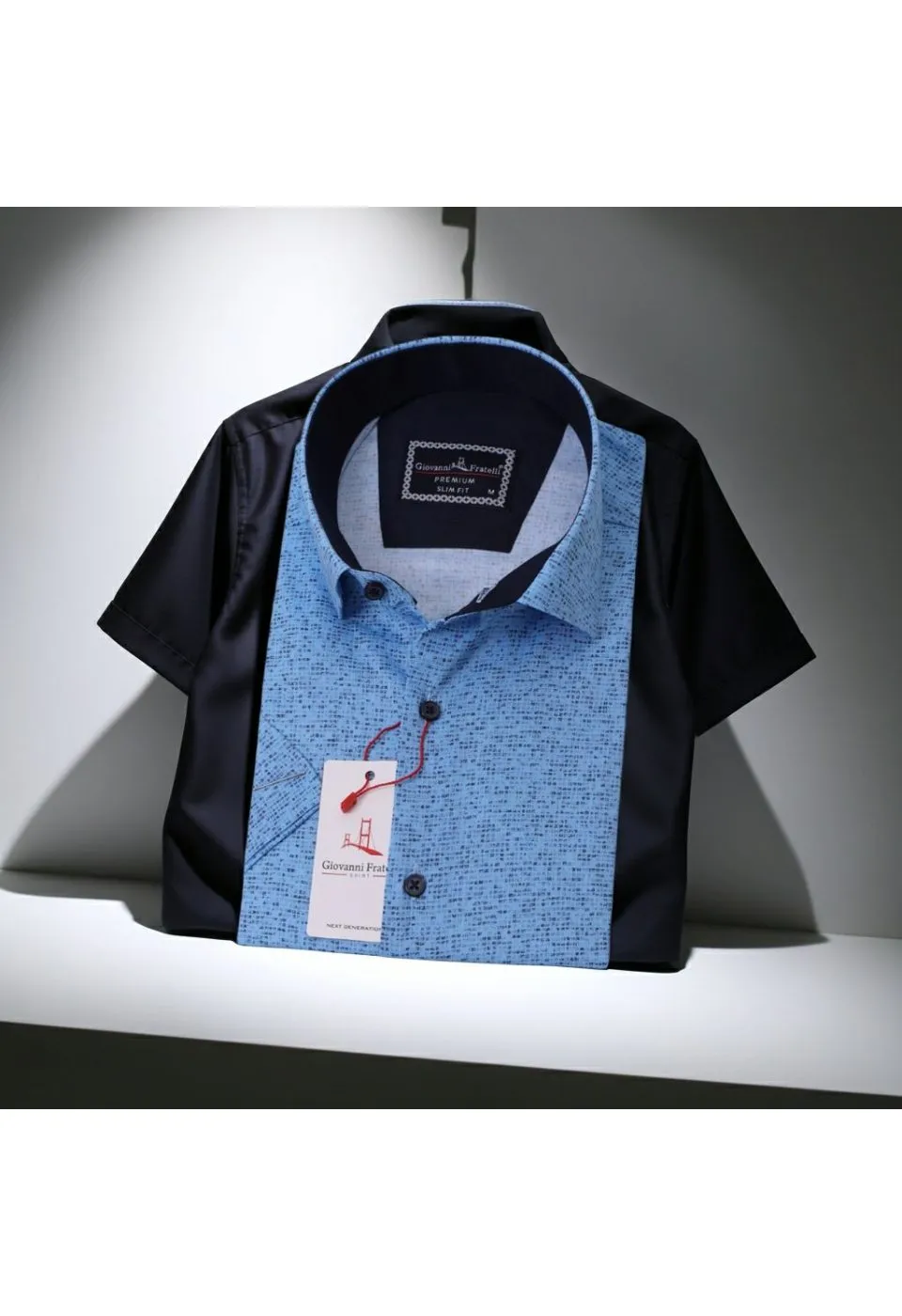 Slim Fit Kısa Kol Desenli Erkek Gömlek 3GMK311088006 - Giovanni Fratelli