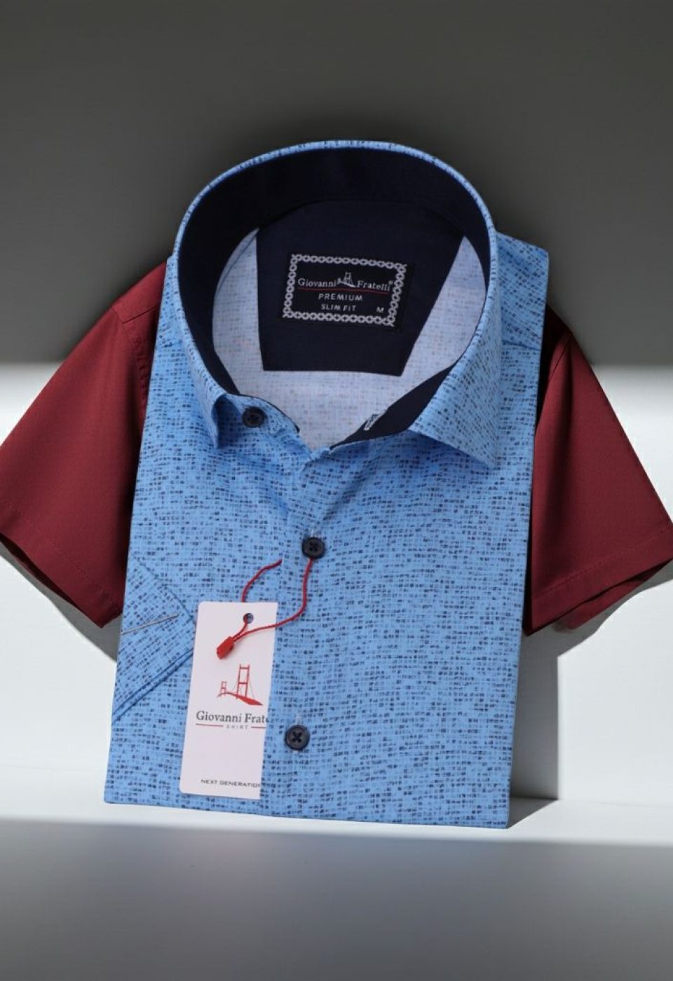 1088 CR K KOT 006 Slim Fit Kısa Kol Desenli Erkek Gömlek 3GMK311088006 - Giovanni Fratelli