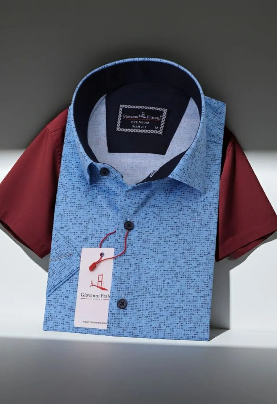 Slim Fit Kısa Kol Desenli Erkek Gömlek 3GMK311088006 - Giovanni Fratelli