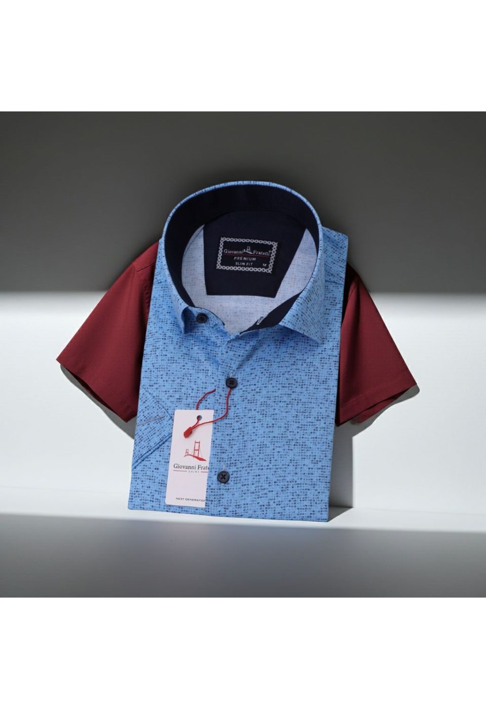 1088 CR K KOT 006 Slim Fit Kısa Kol Desenli Erkek Gömlek 3GMK311088006 - Giovanni Fratelli