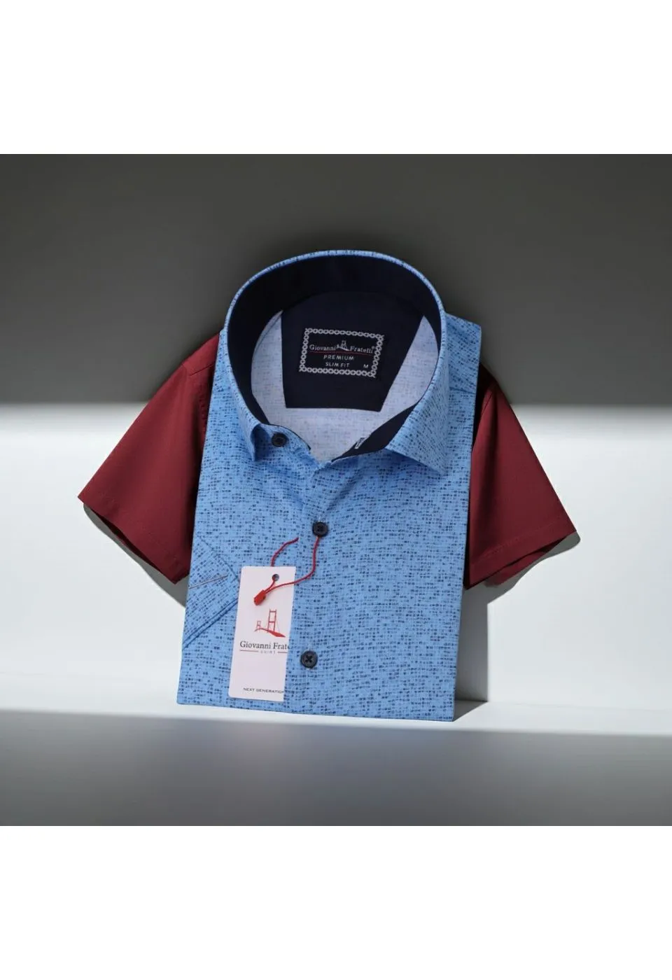 Slim Fit Kısa Kol Desenli Erkek Gömlek 3GMK311088006 - Giovanni Fratelli