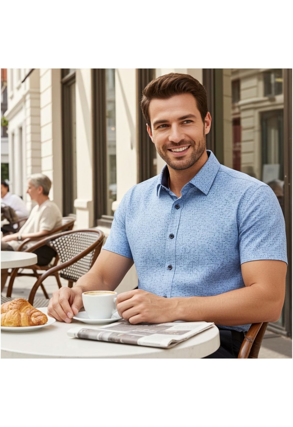 1088 CR K KOT 006 Slim Fit Kısa Kol Desenli Erkek Gömlek 3GMK311088006 - Giovanni Fratelli