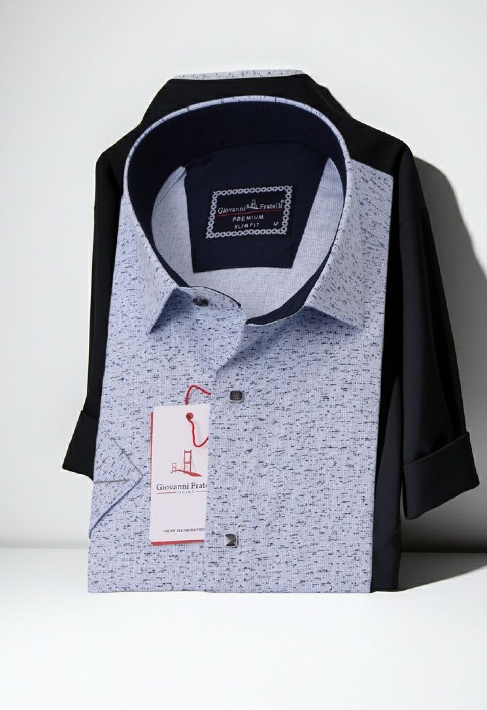 Slim Fit Kısa Kol Desenli Erkek Gömlek 3GMK311089002