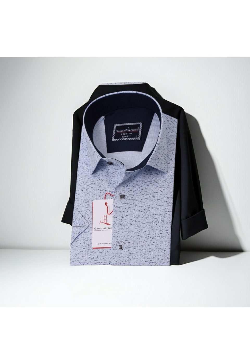 Slim Fit Kısa Kol Desenli Erkek Gömlek 3GMK311089002 - Giovanni Fratelli