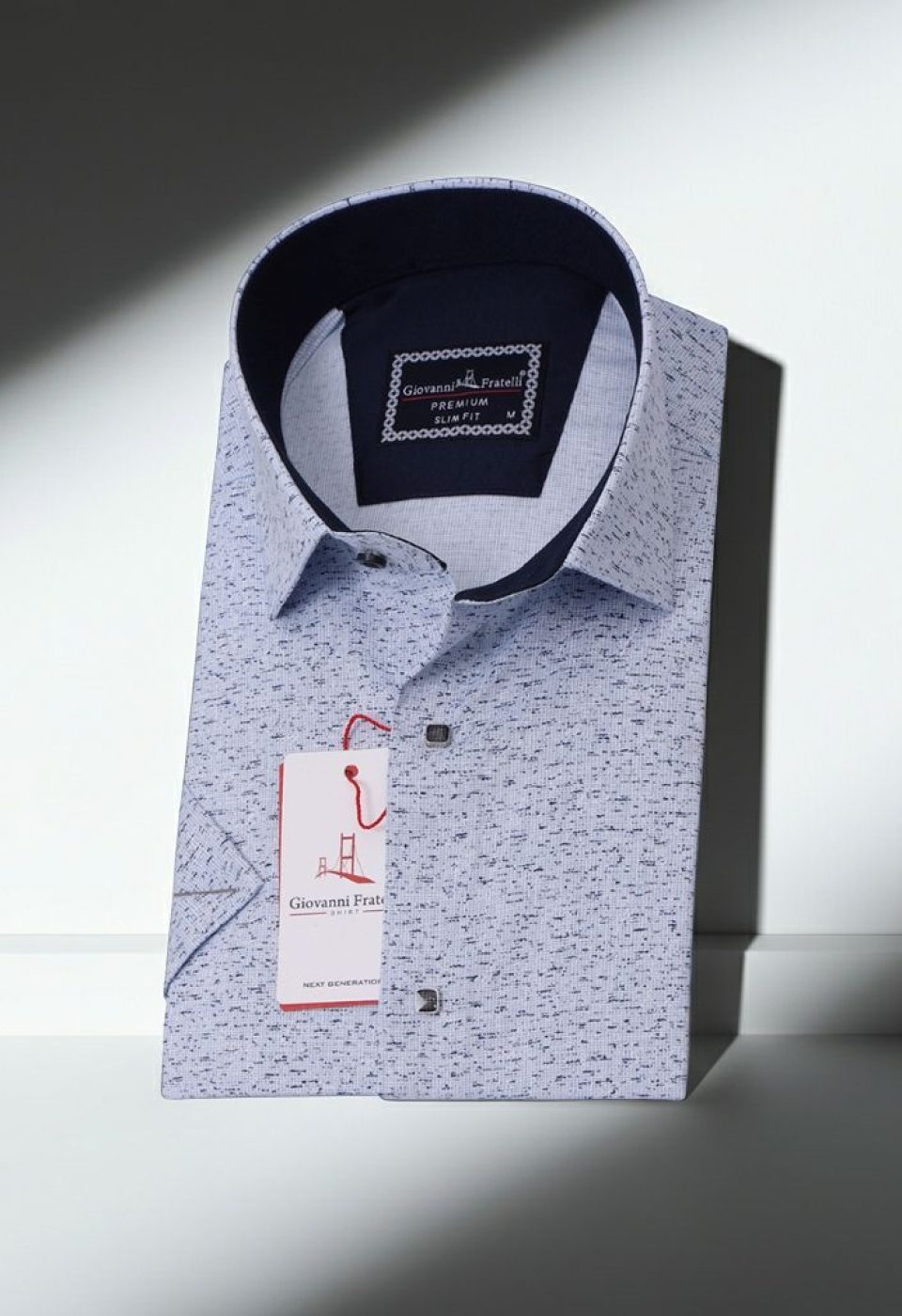 Slim Fit Kısa Kol Desenli Erkek Gömlek 3GMK311089002 - Giovanni Fratelli