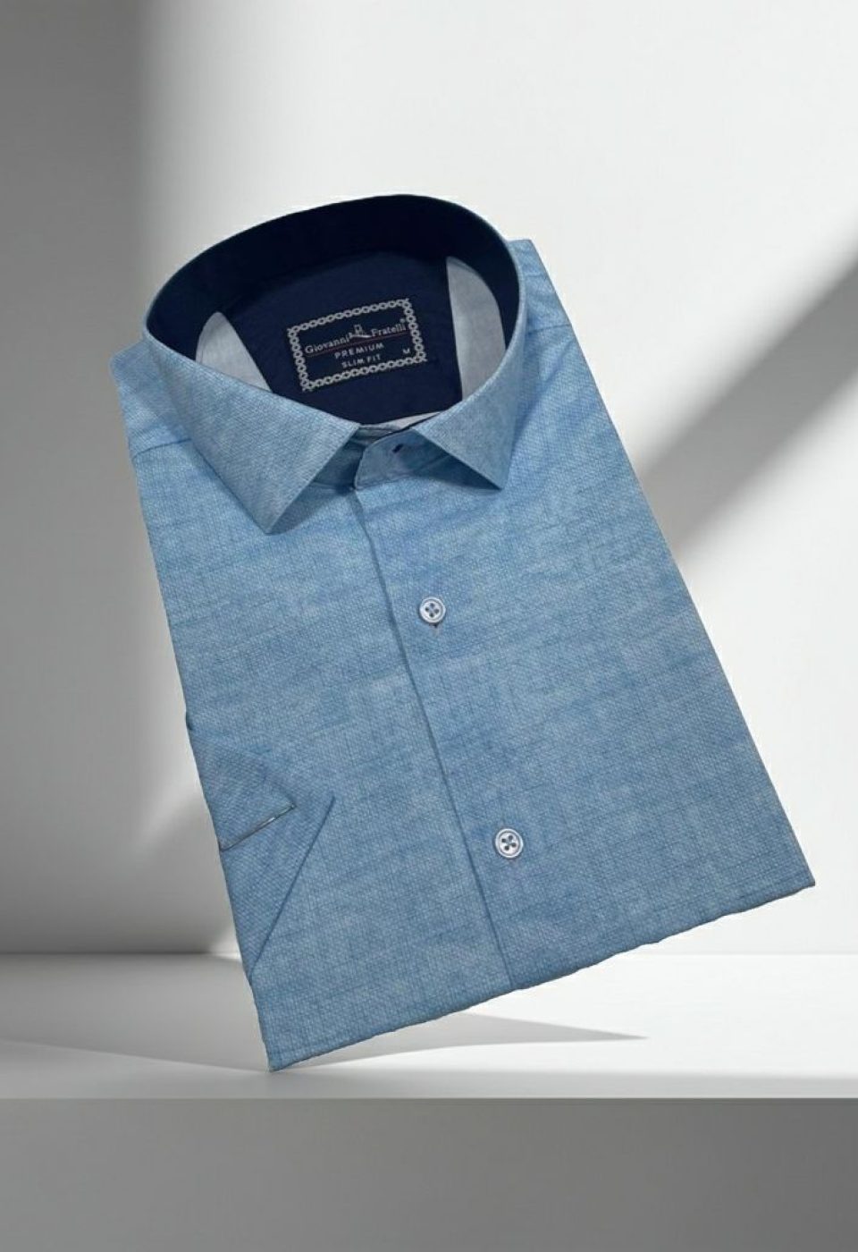 Slim Fit Kısa Kol Desenli Erkek Gömlek 3GMK311092001
